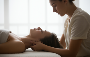 Relaxmassage zur Lösung von Verspannungen und Förderung von Entspannung im Rücken- und Nackenbereich